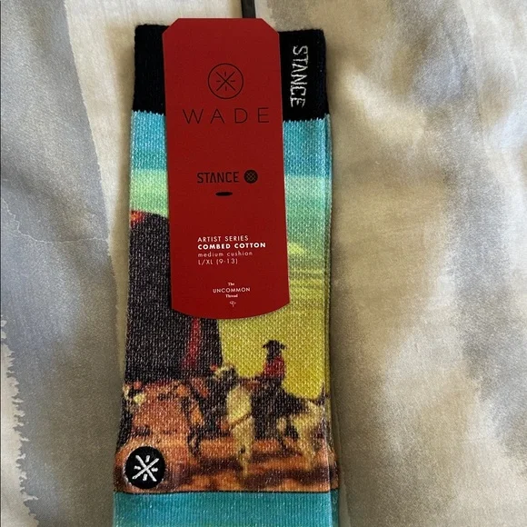 Stance Mens Crew Socks D Wade Collection Combed Cotton Large 9-13 Yuma Desert - Picture 4 of 4
